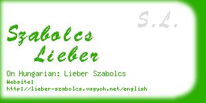 szabolcs lieber business card